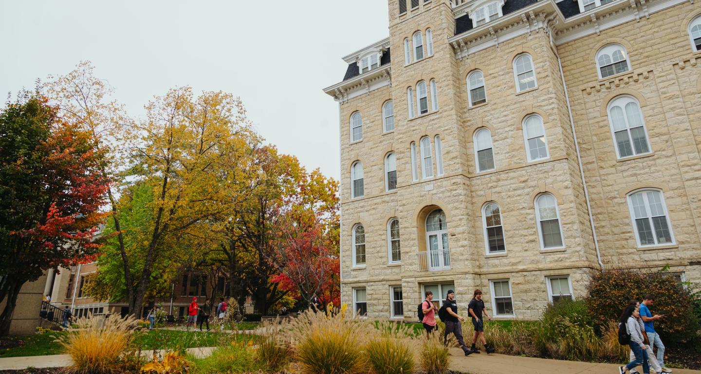 A picture of Old Main, the administrative building at North Central College.
