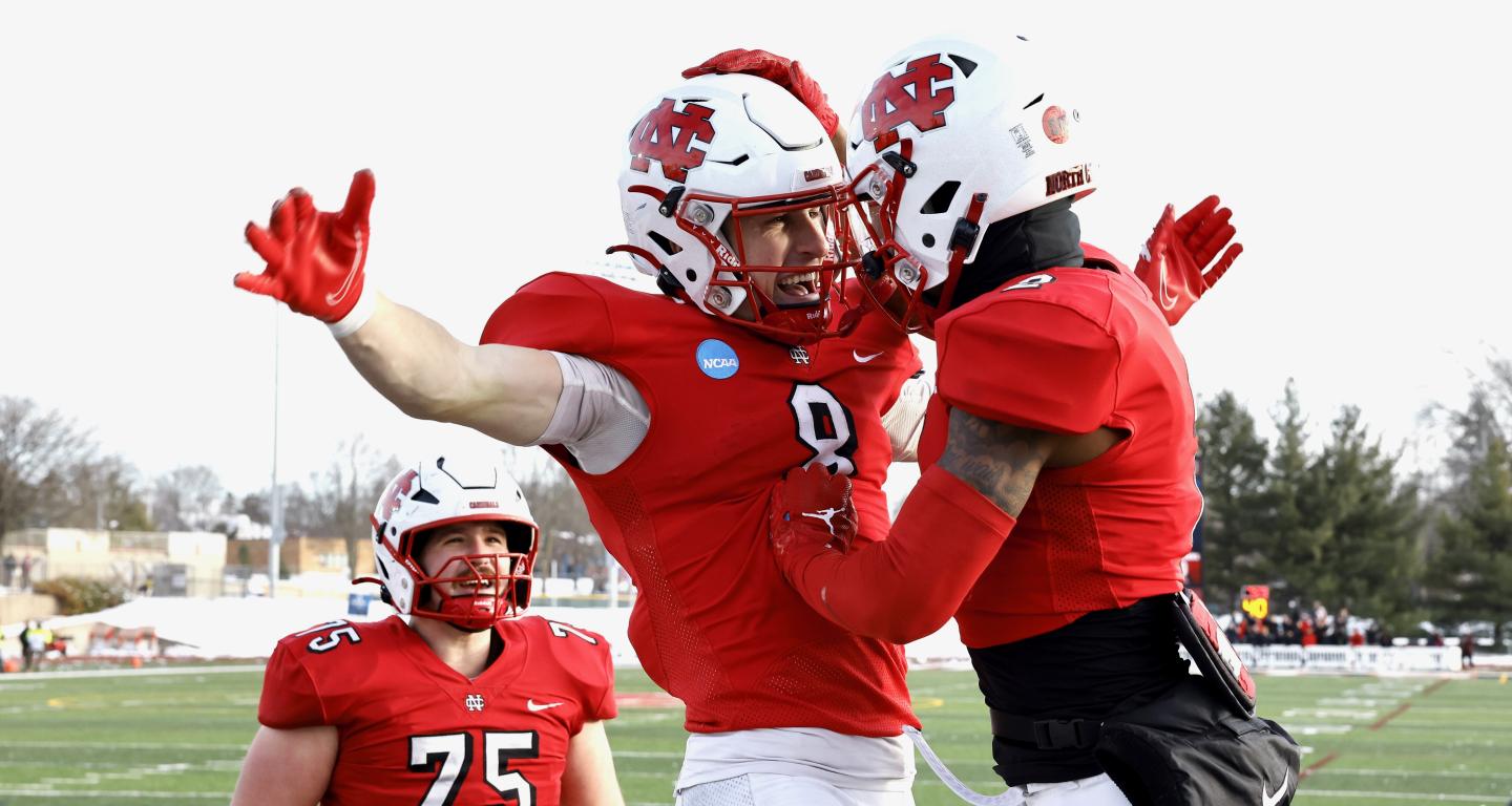 Cardinal footballs players celebrating