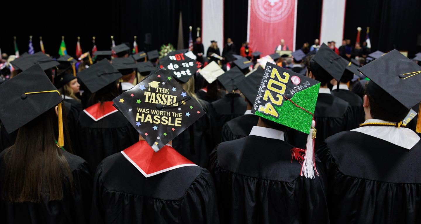 graduation caps at Commencement