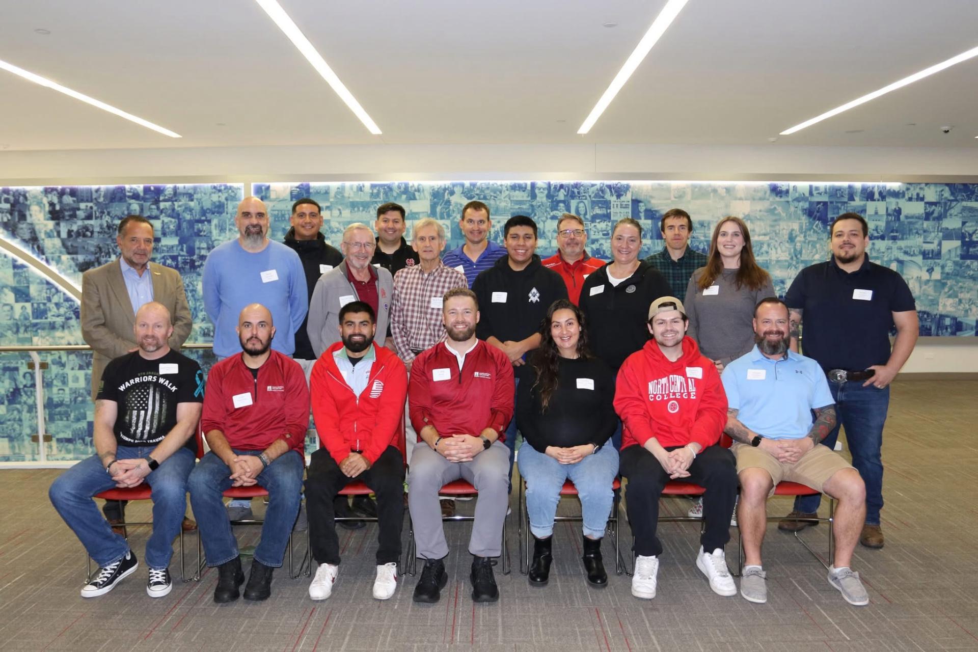 A group photo of the Student Veteran Alliance at North Central College.