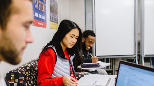 students studying