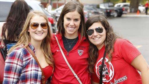 students at football tailgate